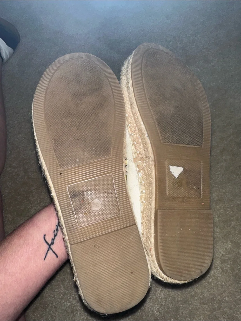 Steven by Steve Madden White Espadrille Flats with Gold Studs